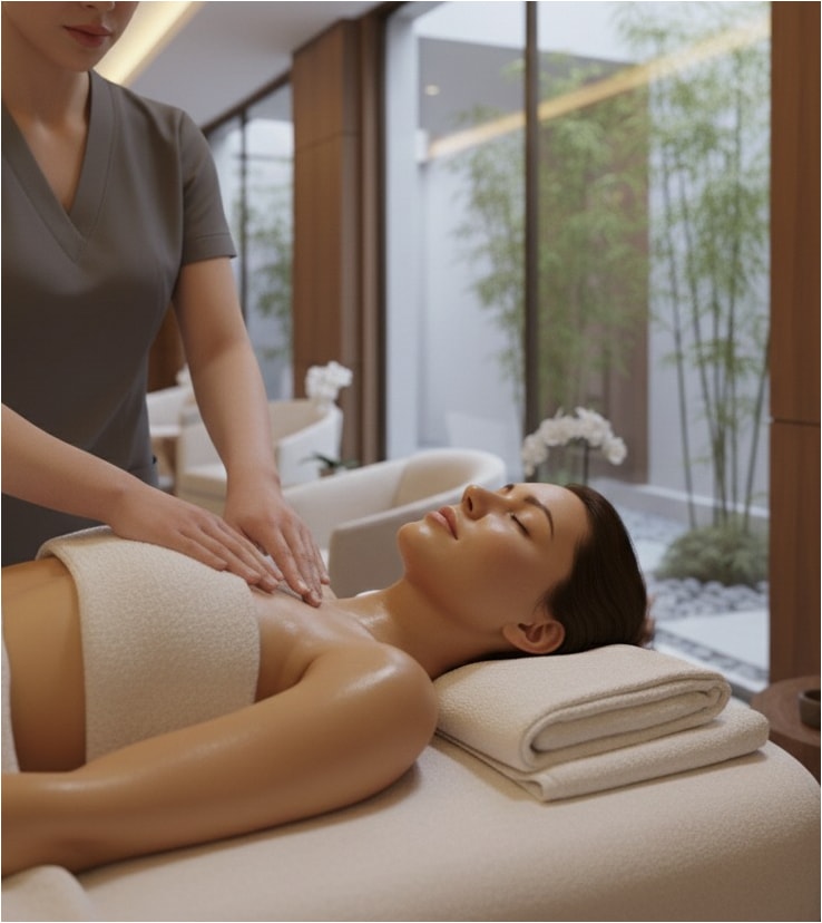 Hands performing a massage